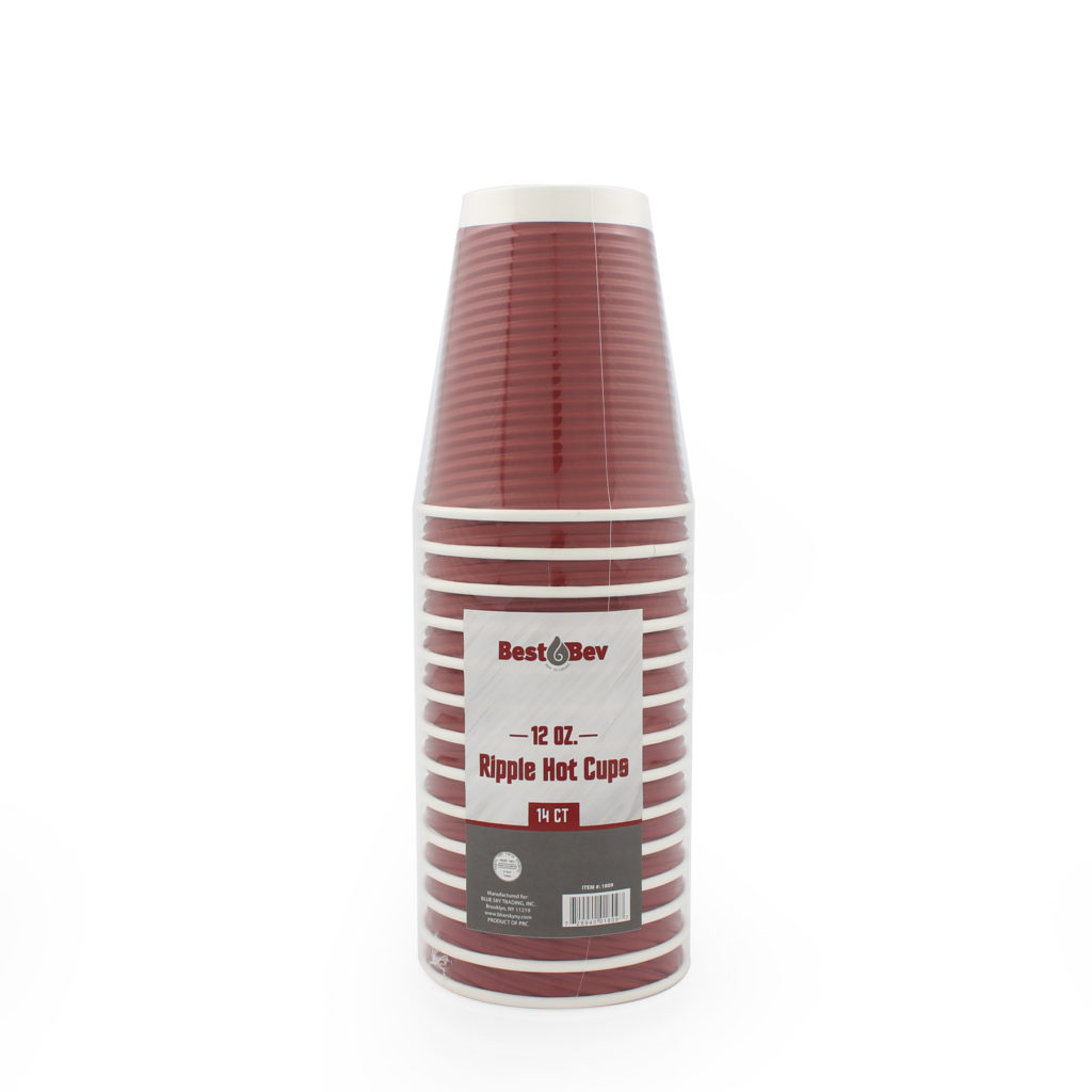 12oz Ripple Cups Burgundy (14 Count) - Image 2
