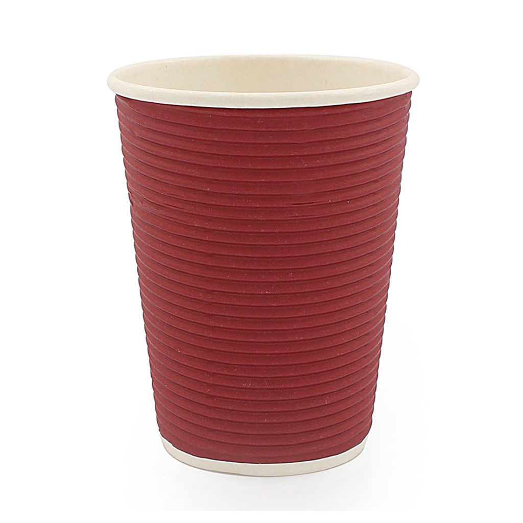 12oz Ripple Cups Burgundy (14 Count)