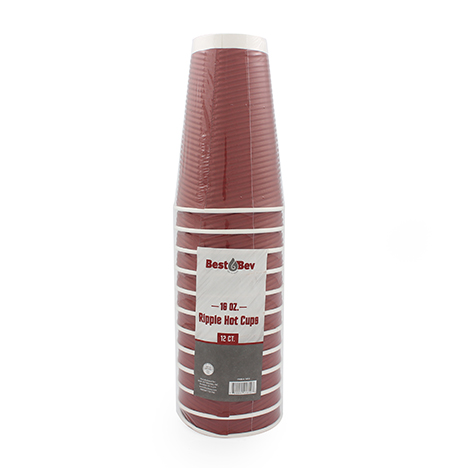 16oz Ripple Cups Burgundy (12 Count) - Image 2