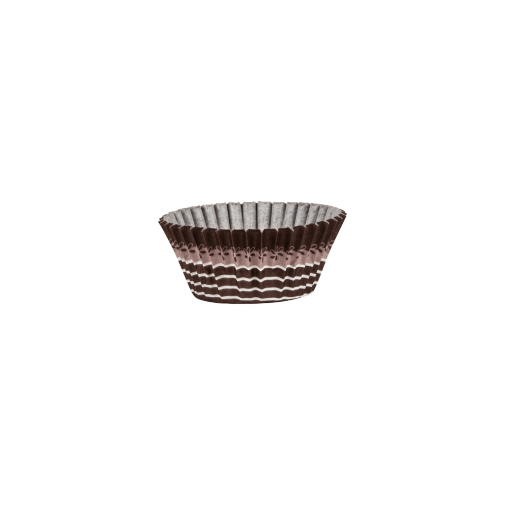 Mini Brown/Flower Design Baking Cups (72 Count)