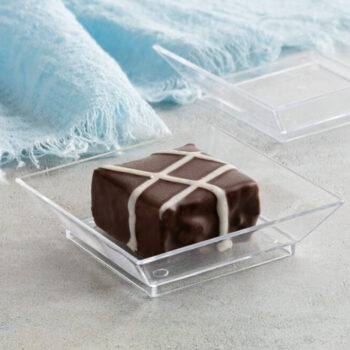 Alternative view of MiniWare Clear Square Plate 2" x 2" x .5"