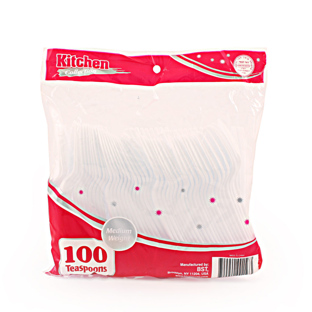 Basic Cutlery Collection, White Teaspoons Medium Weight (100 Count)
