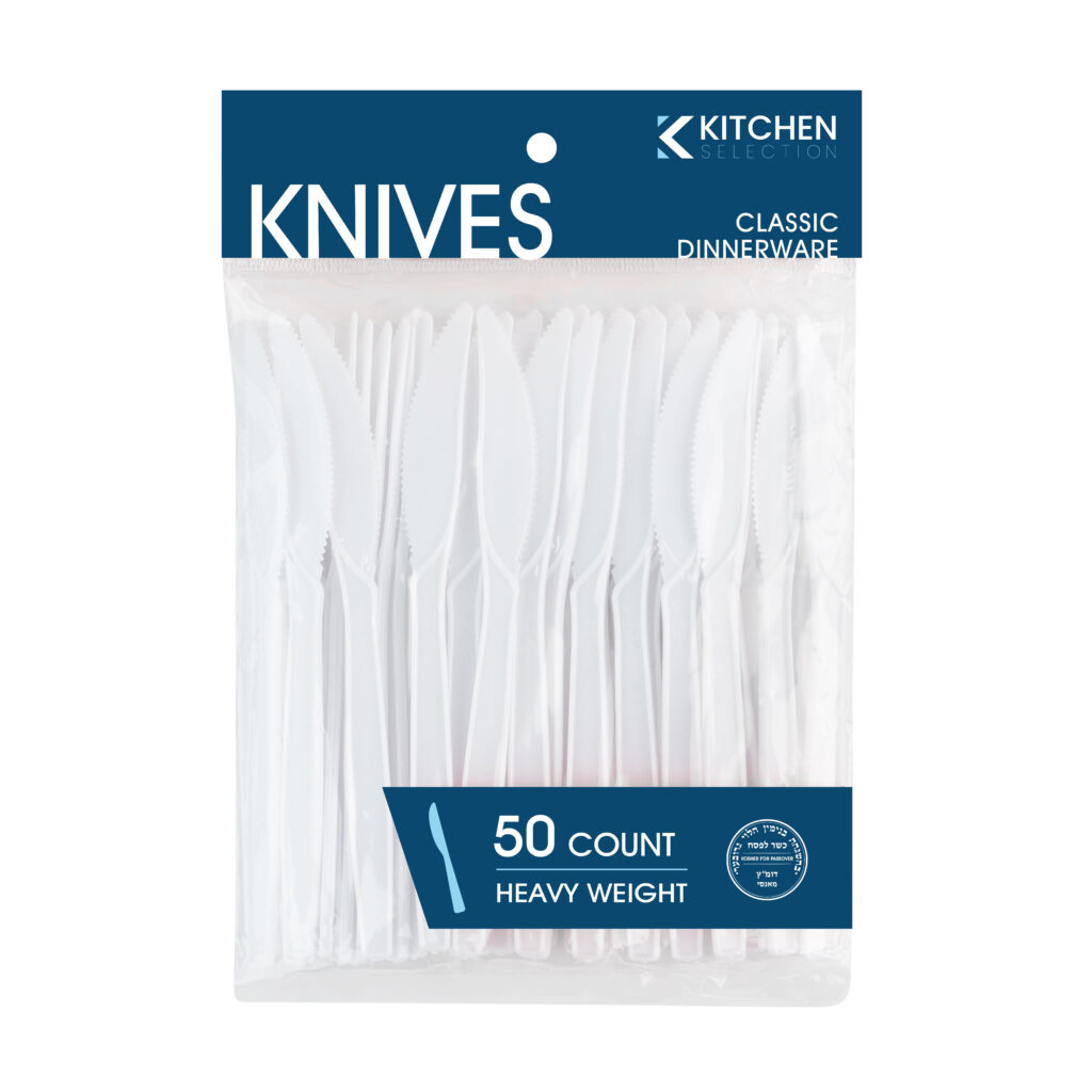 Basic Cutlery Collection, White Knives Heavy Weight (50 Count)