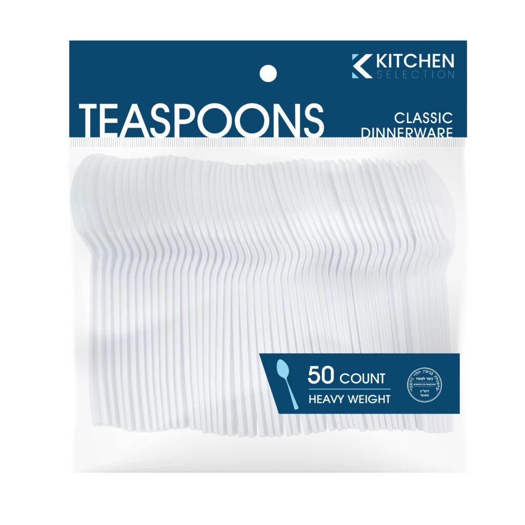 Basic Cutlery Collection, White Teaspoons Heavy Weight (50 Count)