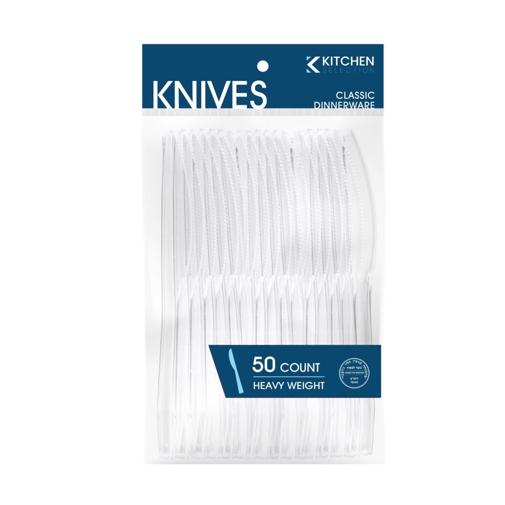Basic Cutlery Collection, Clear Knives Heavy Weight (50 Count)