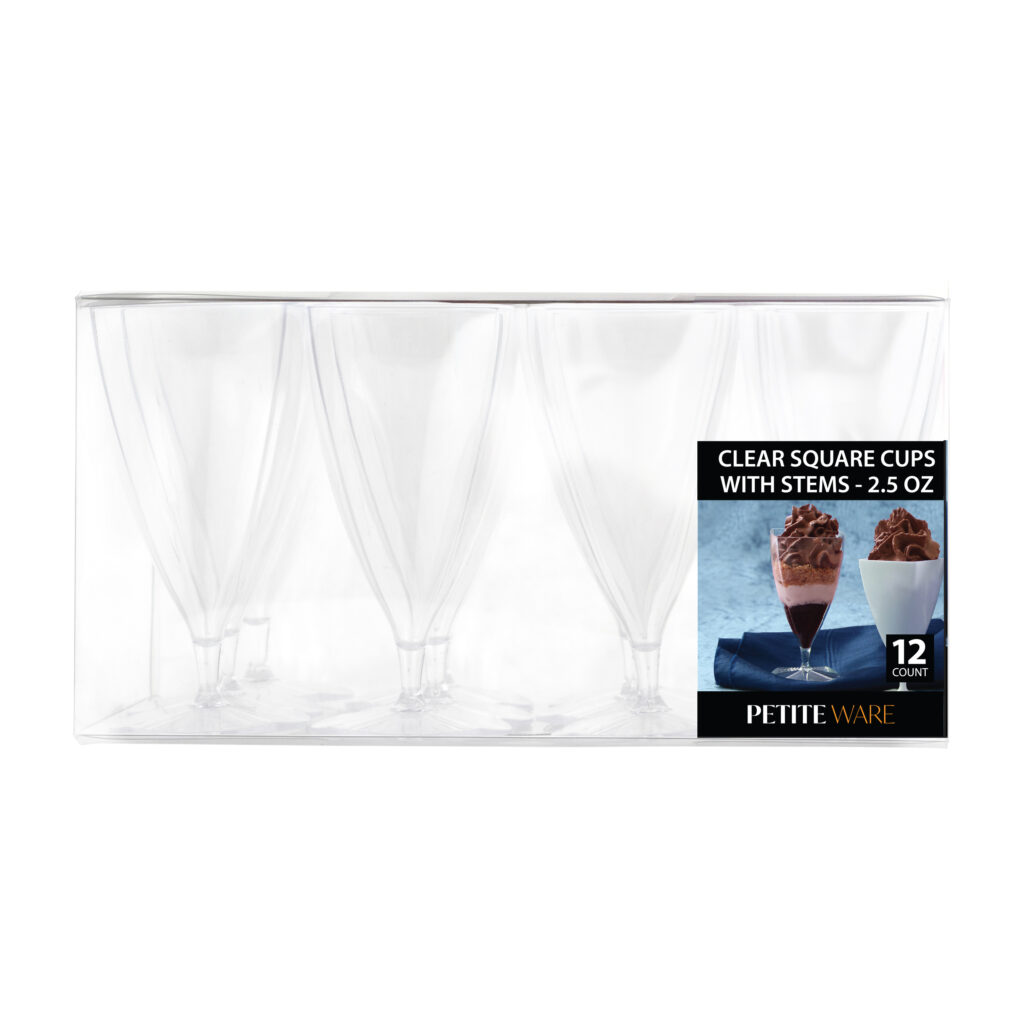 MiniWare Square Clear Cup On Stem 2.5 oz - Image 3