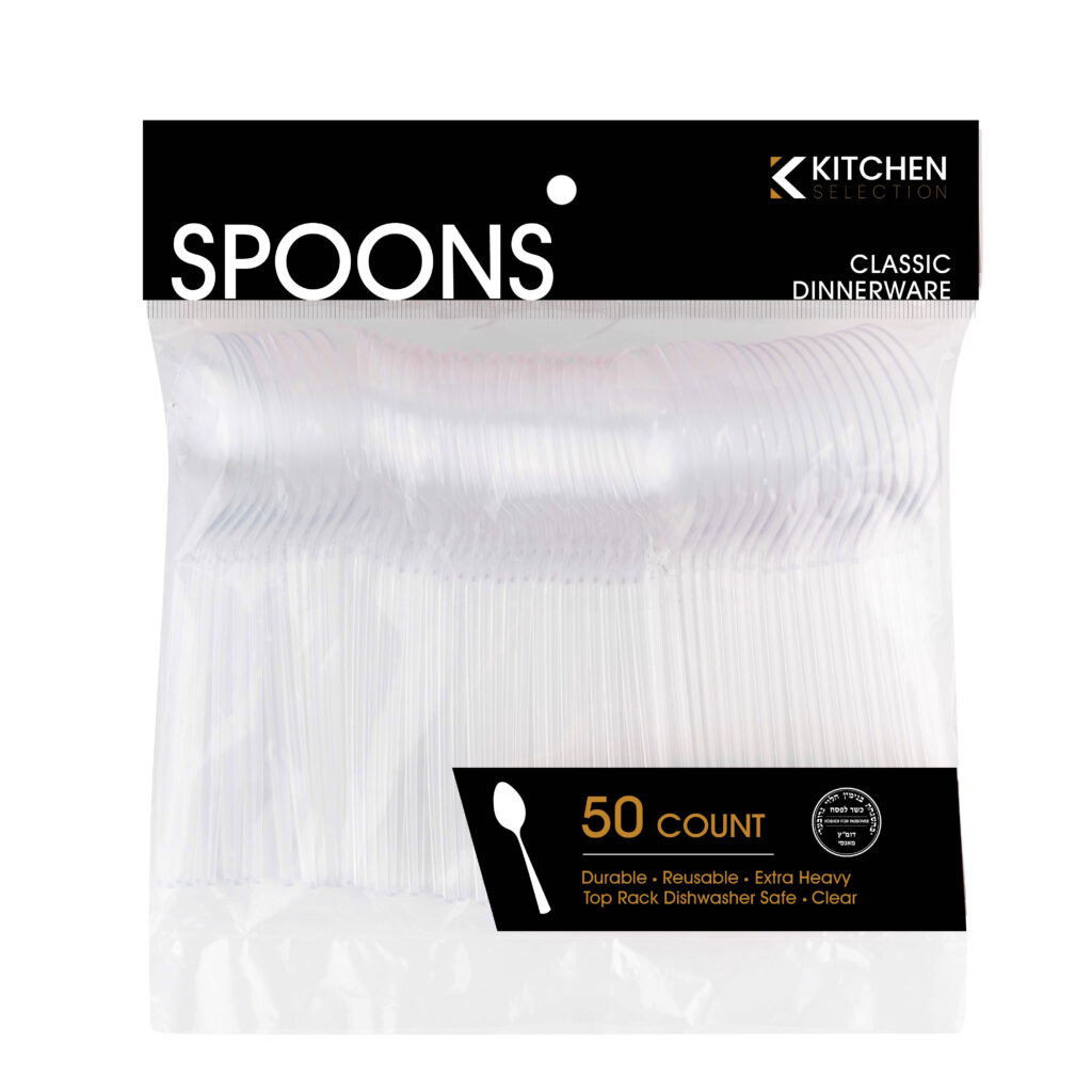 Basic Cutlery Collection, Clear Soup Spoons Deluxe (50 Count)