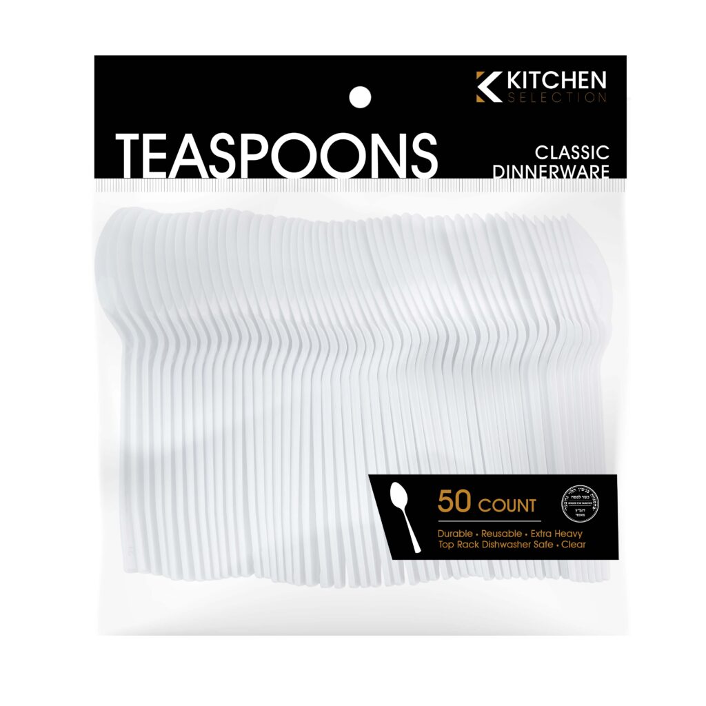 Basic Cutlery Collection, White Teaspoon Deluxe (50 Count)