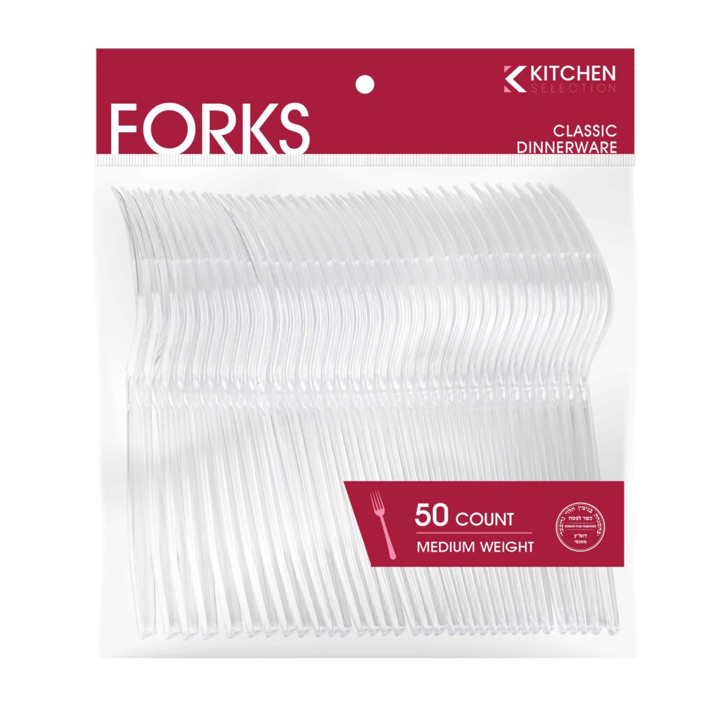 Basic Cutlery Collection, Clear Forks Medium Weight (50 Count)