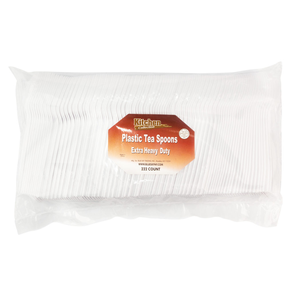 Basic Cutlery Collection, White Teaspoons Medium Weight (222 Count)