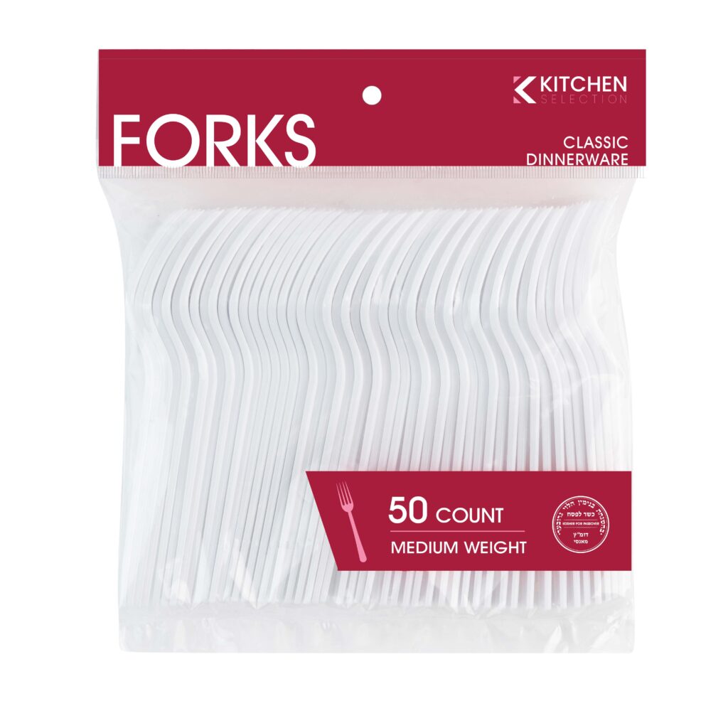 Basic Cutlery Collection, White Forks Medium Weight (50 Count)