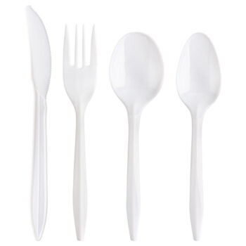 Basic Cutlery Collection White Medium Weight 222 Count