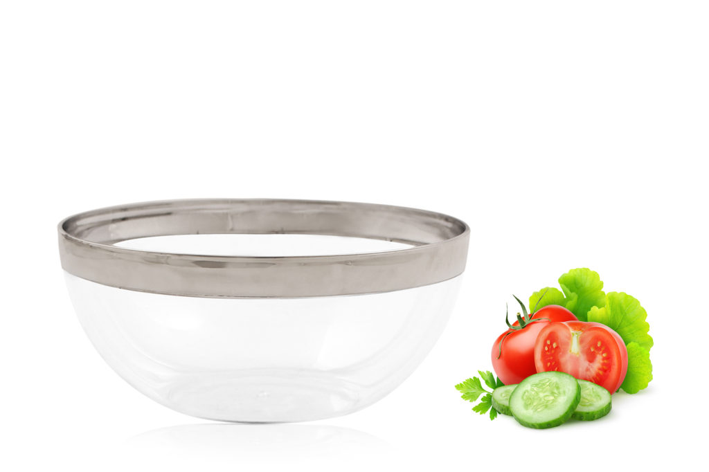 Round Clear Small Serving Bowl With Silver Rim (1 Count) - Image 2
