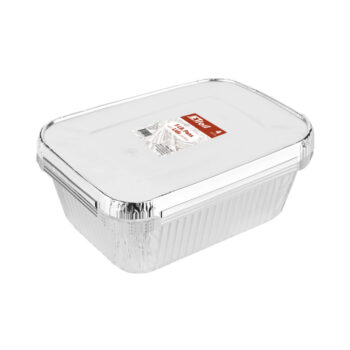 Oblong 5lb. Pan With Lids Aluminum Pans (4 Count)