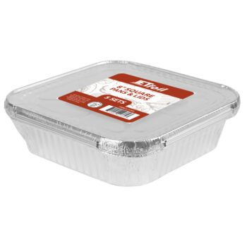 Square 8" Pans/Lids Combo (5 Pans 5 Lids)
