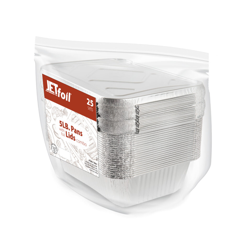 5lb. Pans Aluminum Pans With Foil Lids (25 Count)