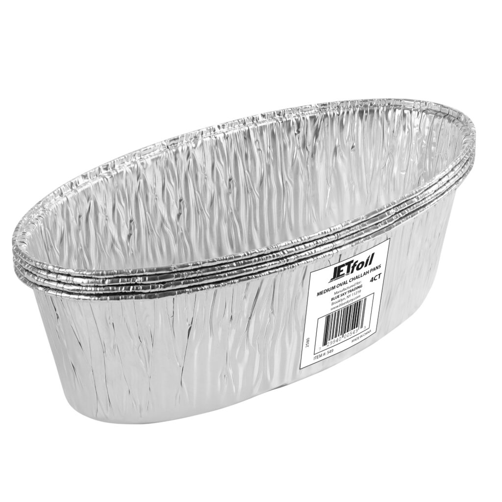 Oval M - Challah Aluminum Pans (4 Count)