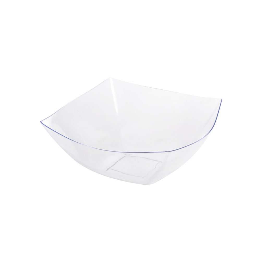 Square Fancy Clear 16oz Serving Bowl (4 Count)