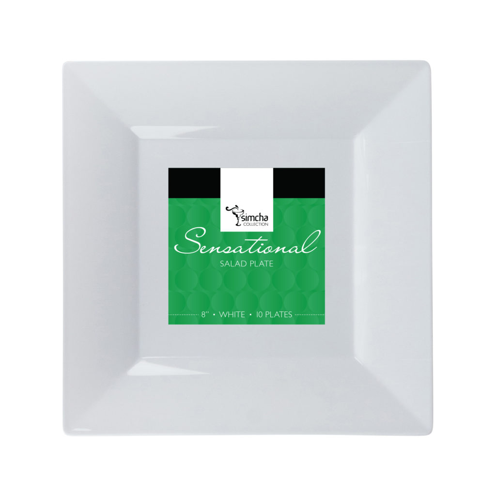 Splendid Collection White Square 8" Salad Plates (10 Count)