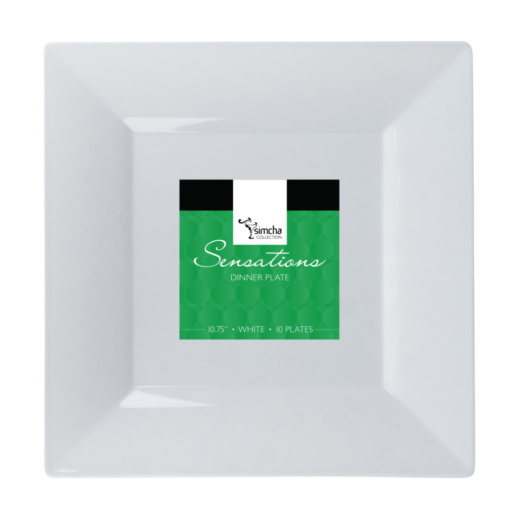 Splendid Collection White Square 10.75" Dinner Plates (10 Count)