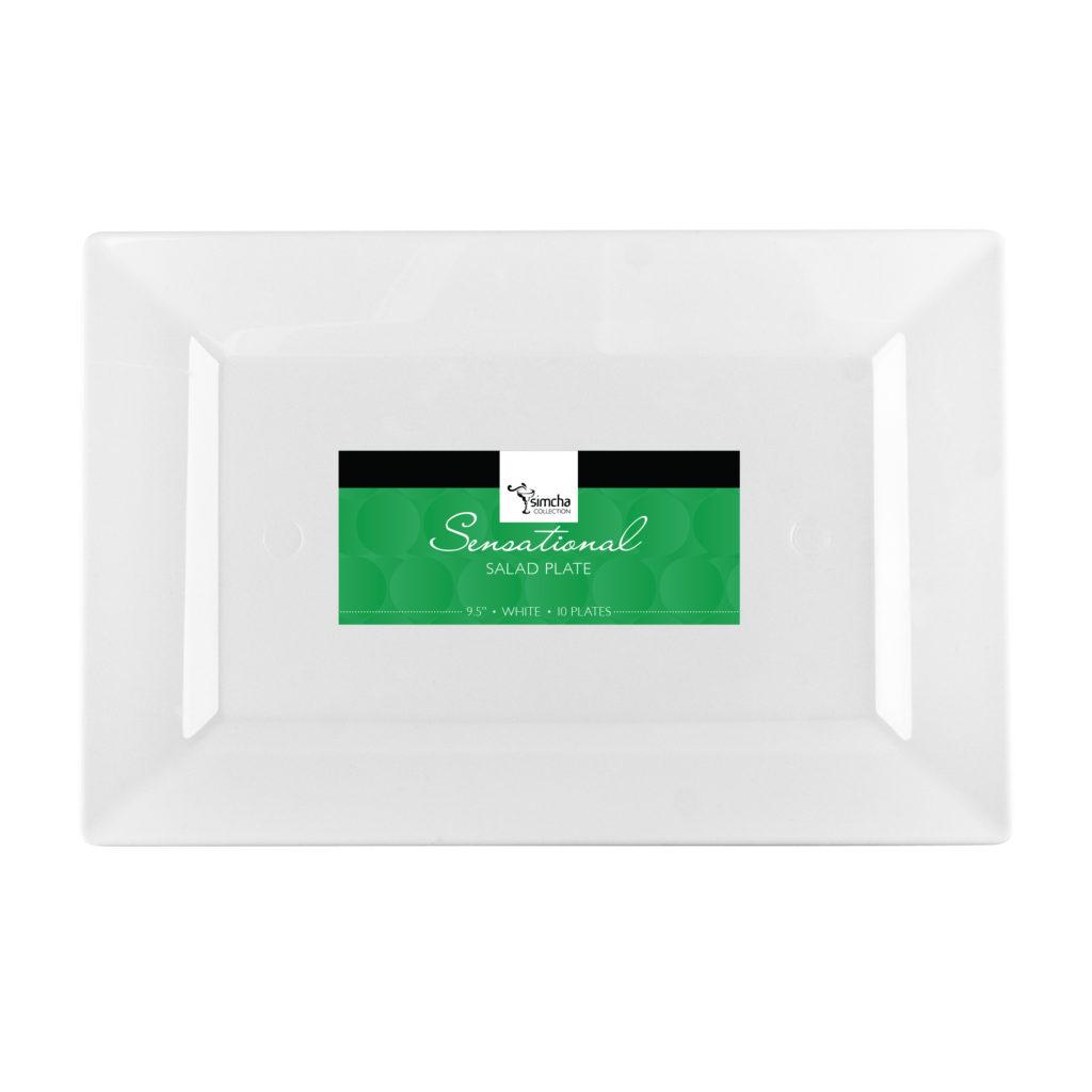 Splendid Collection White Rectangle 9.5" Lunch Plates (10 Count)