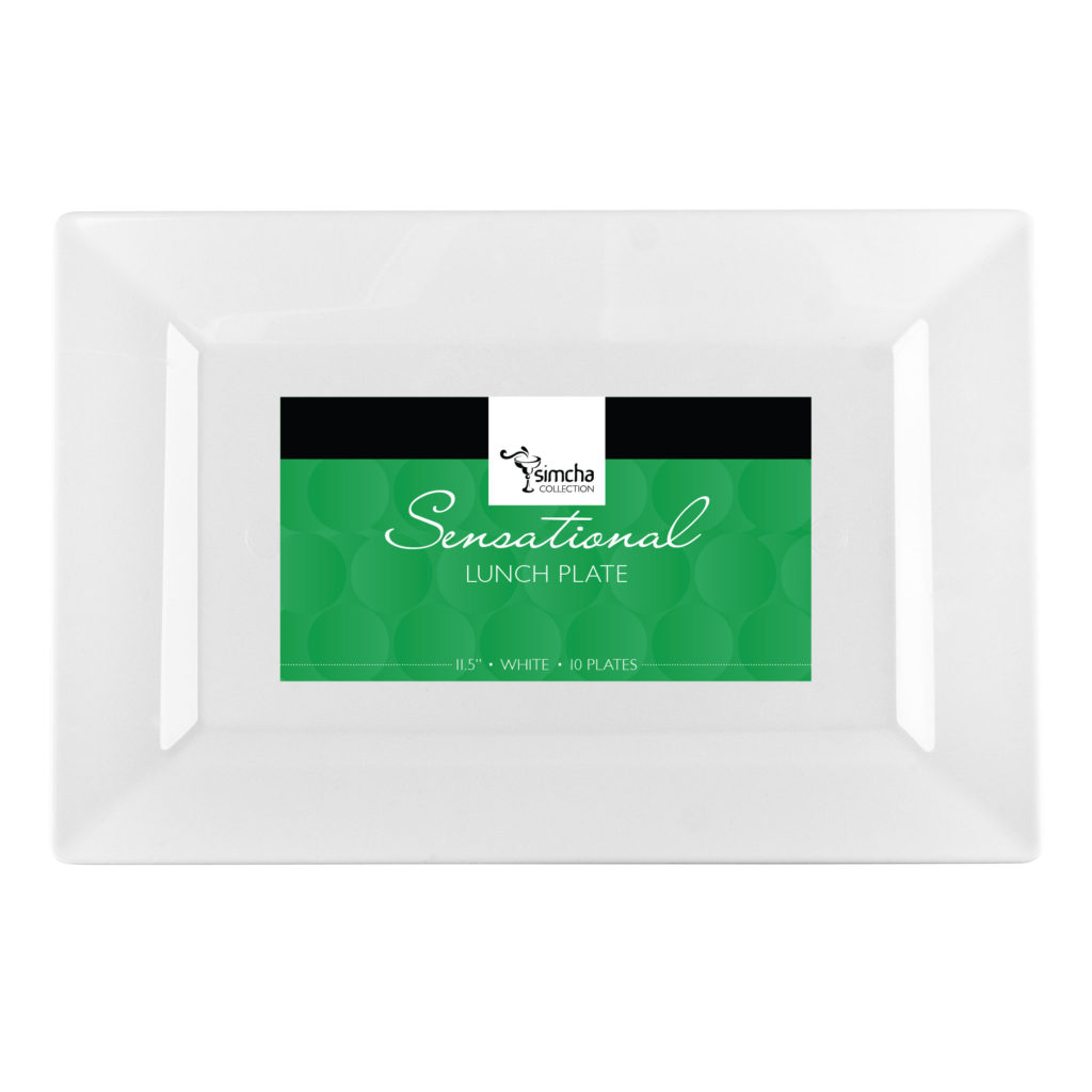 Splendid Collection White Rectangle 11.5" Dinner Plates (10 Count)