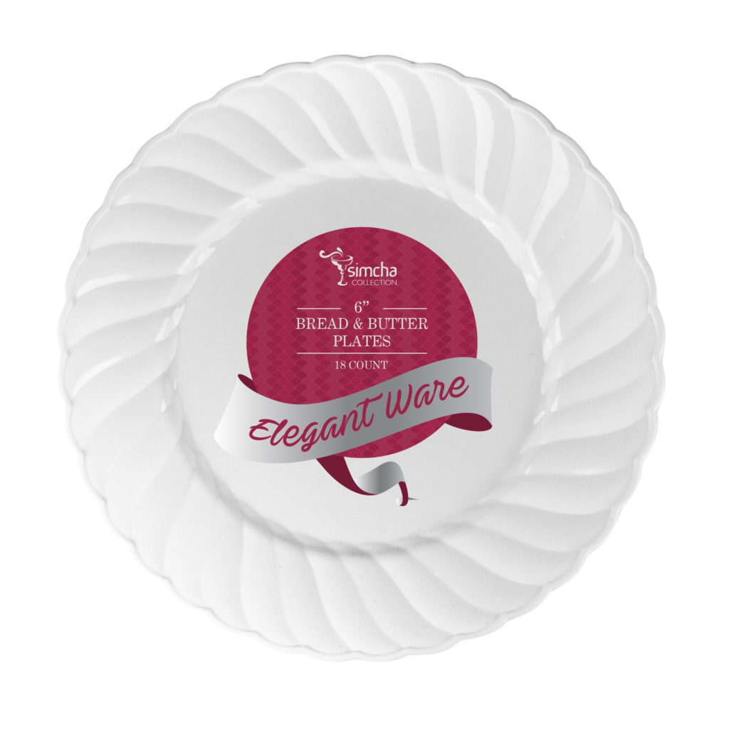 Elegant Ware Collection White 6" Plates (18 Count)