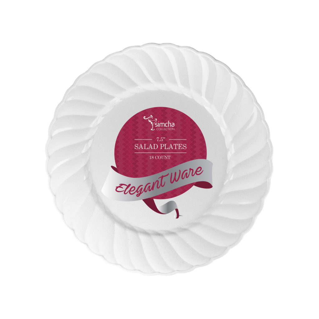 Elegant Ware Collection White 7.5" Plates (18 Count)