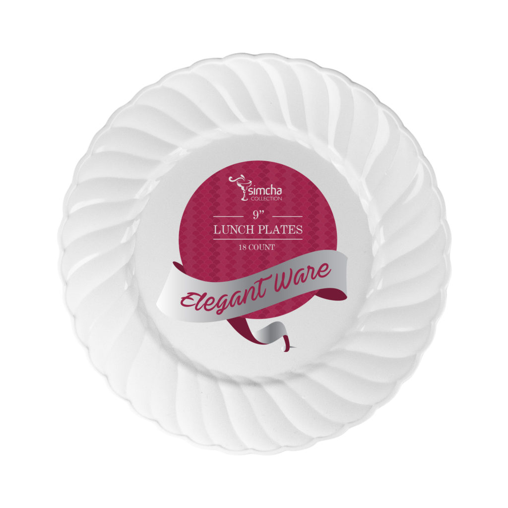 Elegant Ware Collection White 9" Plates (18 Count)