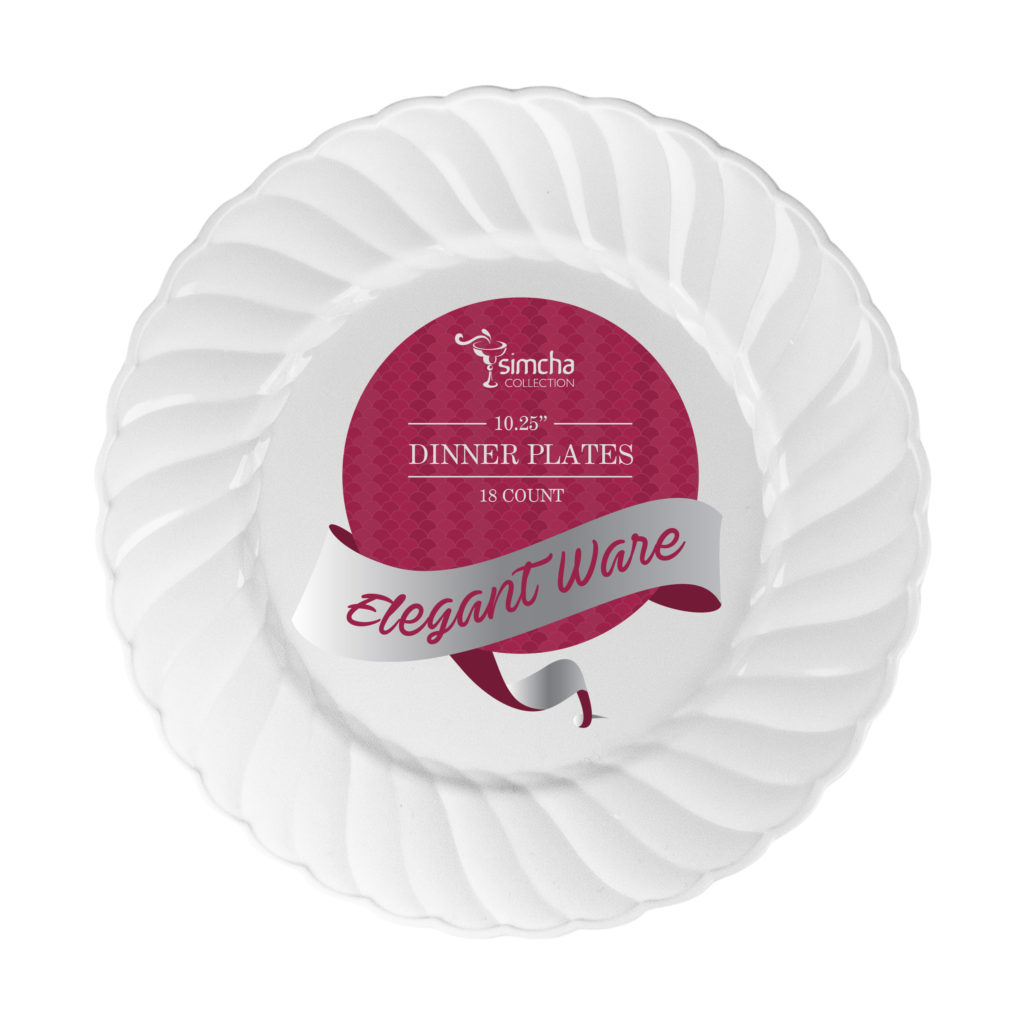 Elegant Ware Collection White 10.25" Plates (18 Count)