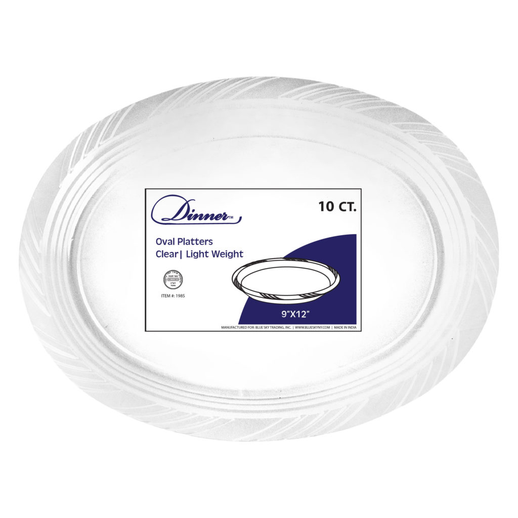 Dinner Collection 9" x 12" Clear Oval Platters (10 Count)