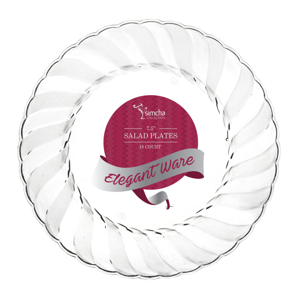 Elegant Ware Collection Clear 7.5" Salad Plates (18 Count)
