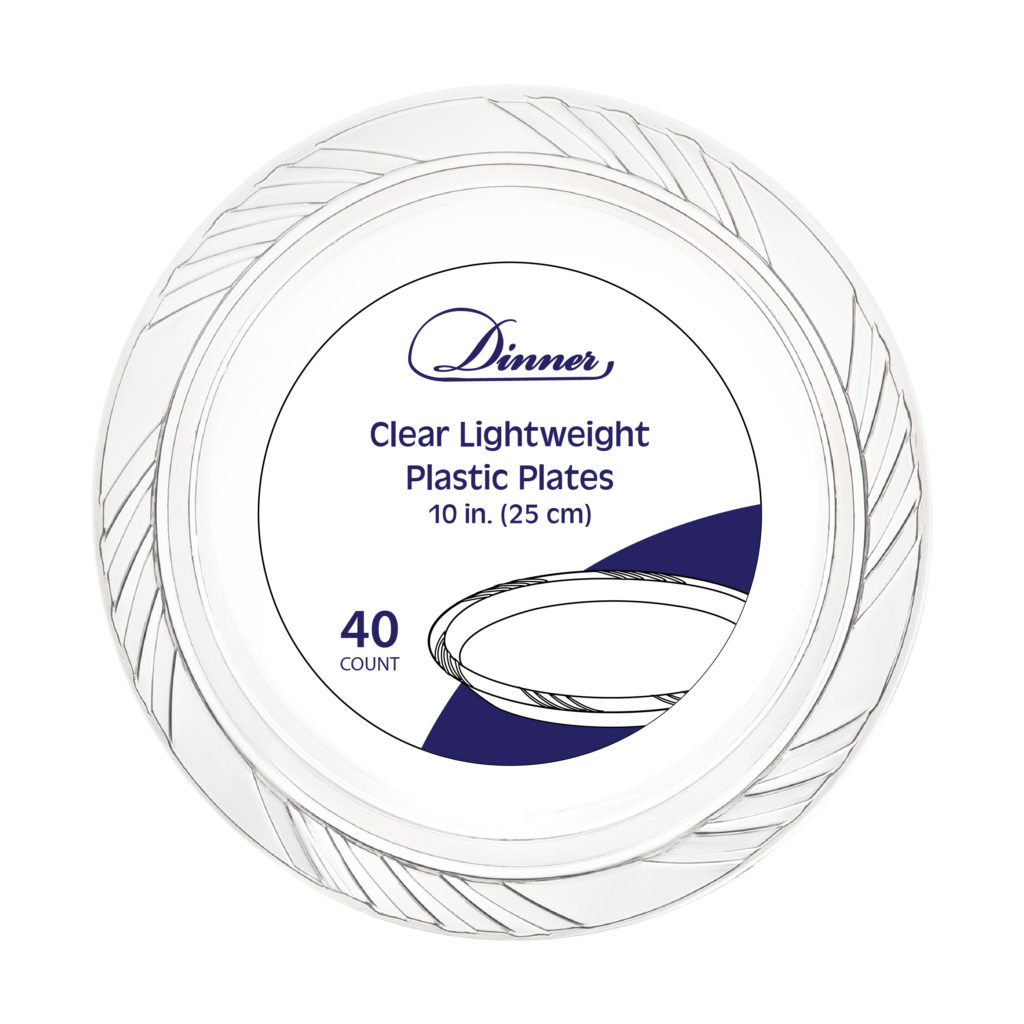 Dinner Collection Clear 10" Dinner Plates (40 Count)