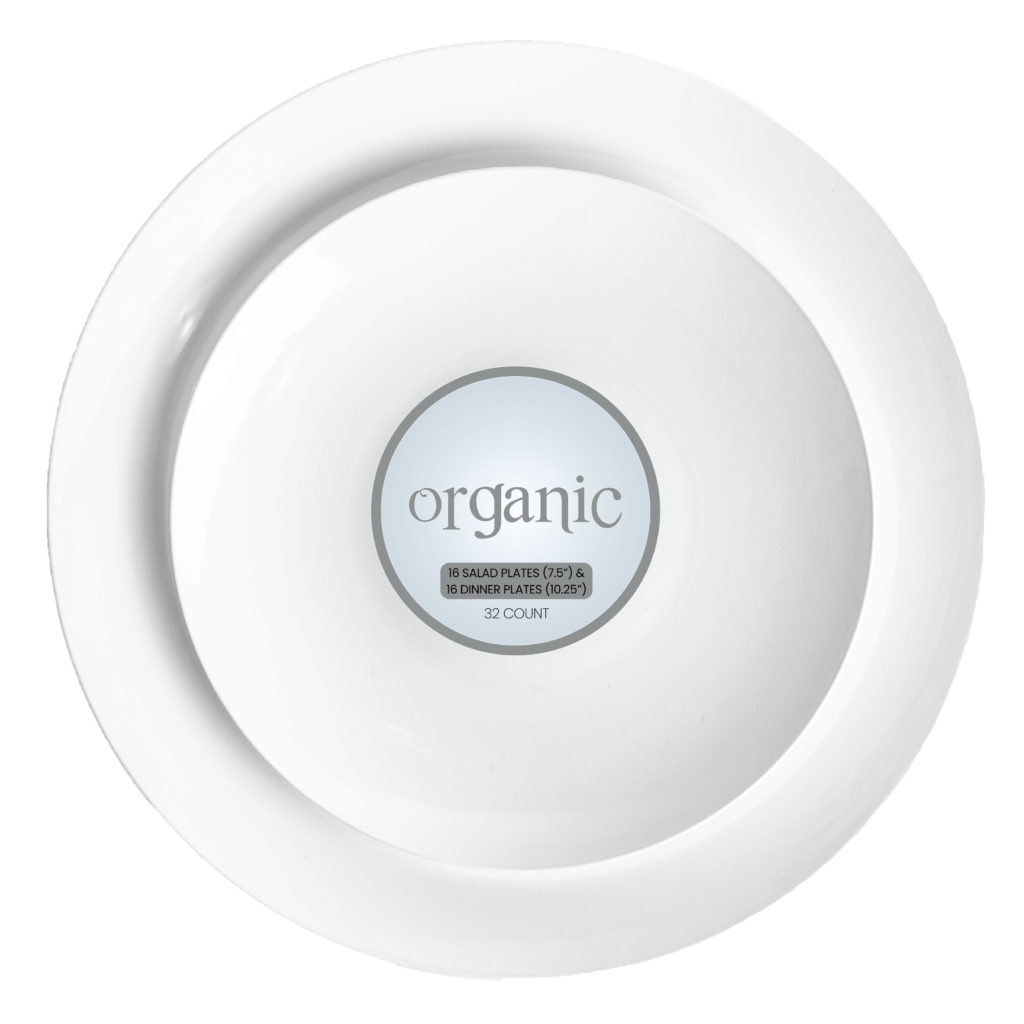 Organic White Combo 10" & 7.5" Plates (32 count)