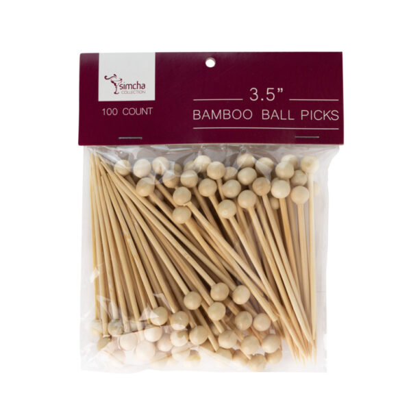 Bamboo Ball Picks 3.5 inches 24/100ct