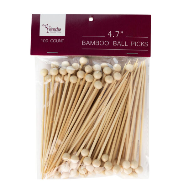 Bamboo Ball Picks 4.7 inches 24/100ct