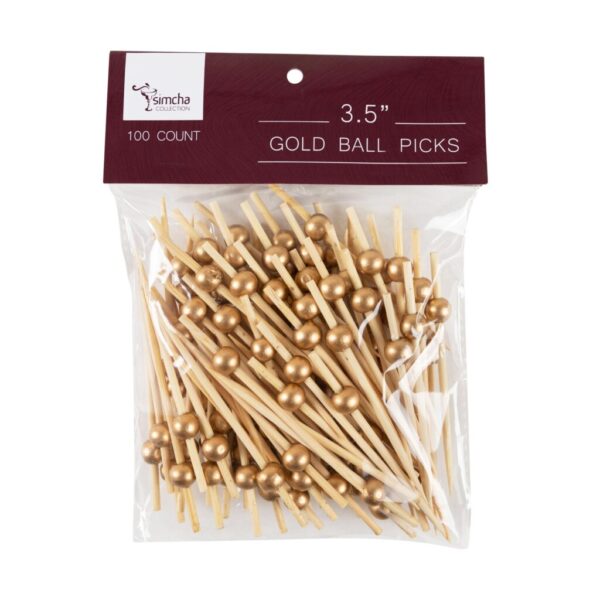 Bamboo Gold Ball Picks 3.5"