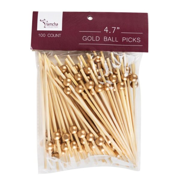 Bamboo Gold Ball Picks 4.7"