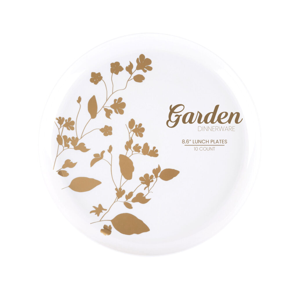 Garden 8.6" Plates Gold (10 Count)