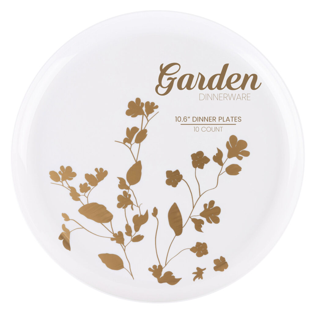 Garden 10.6" Plates Gold (10 Count)