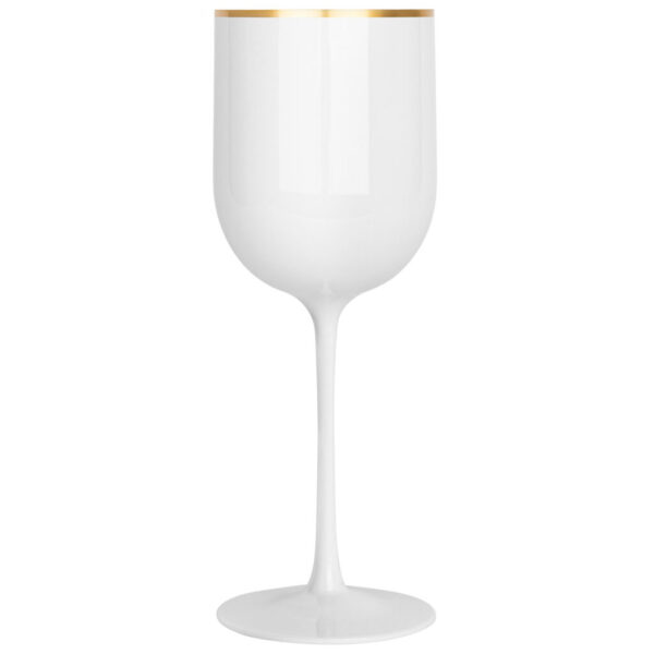 Wine Glasses White Gold Rim (5 Count)