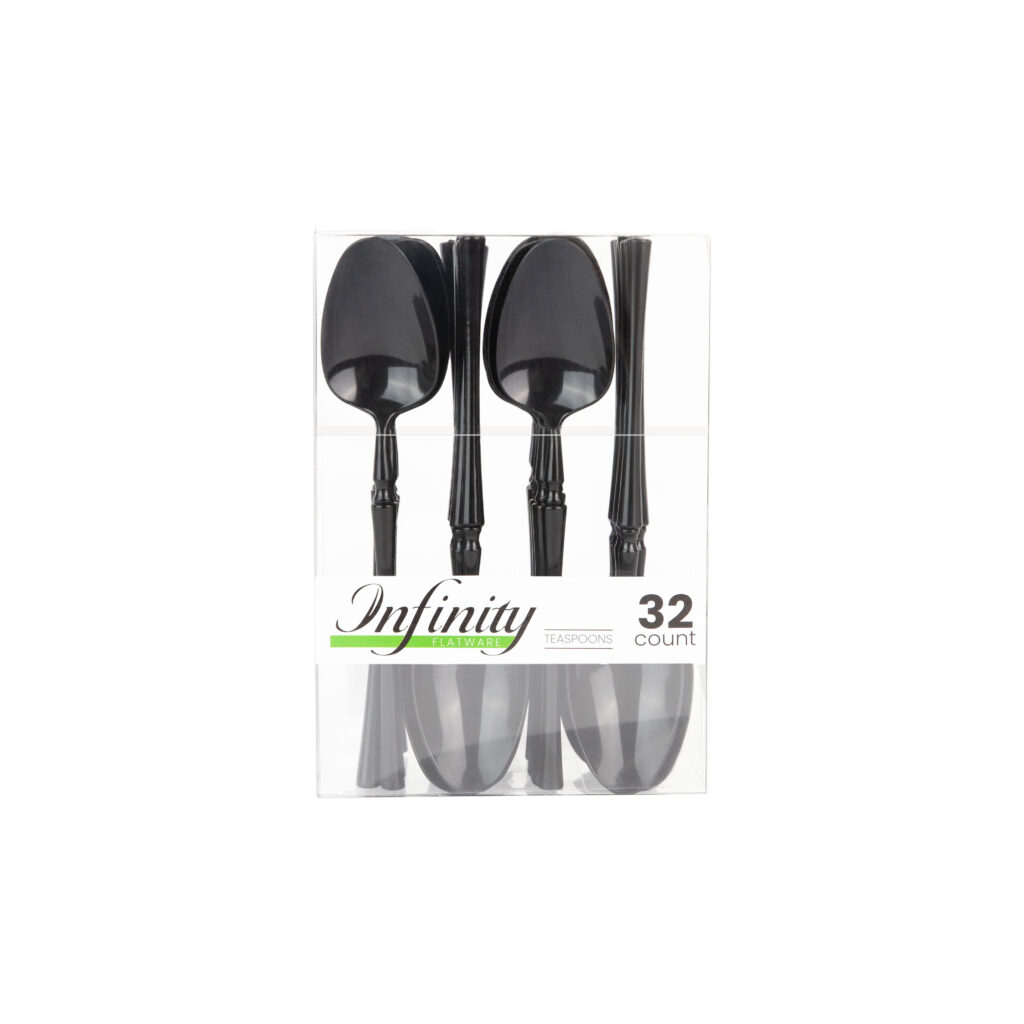 Infinity Flatware Black Tea Spoons (32 Count)