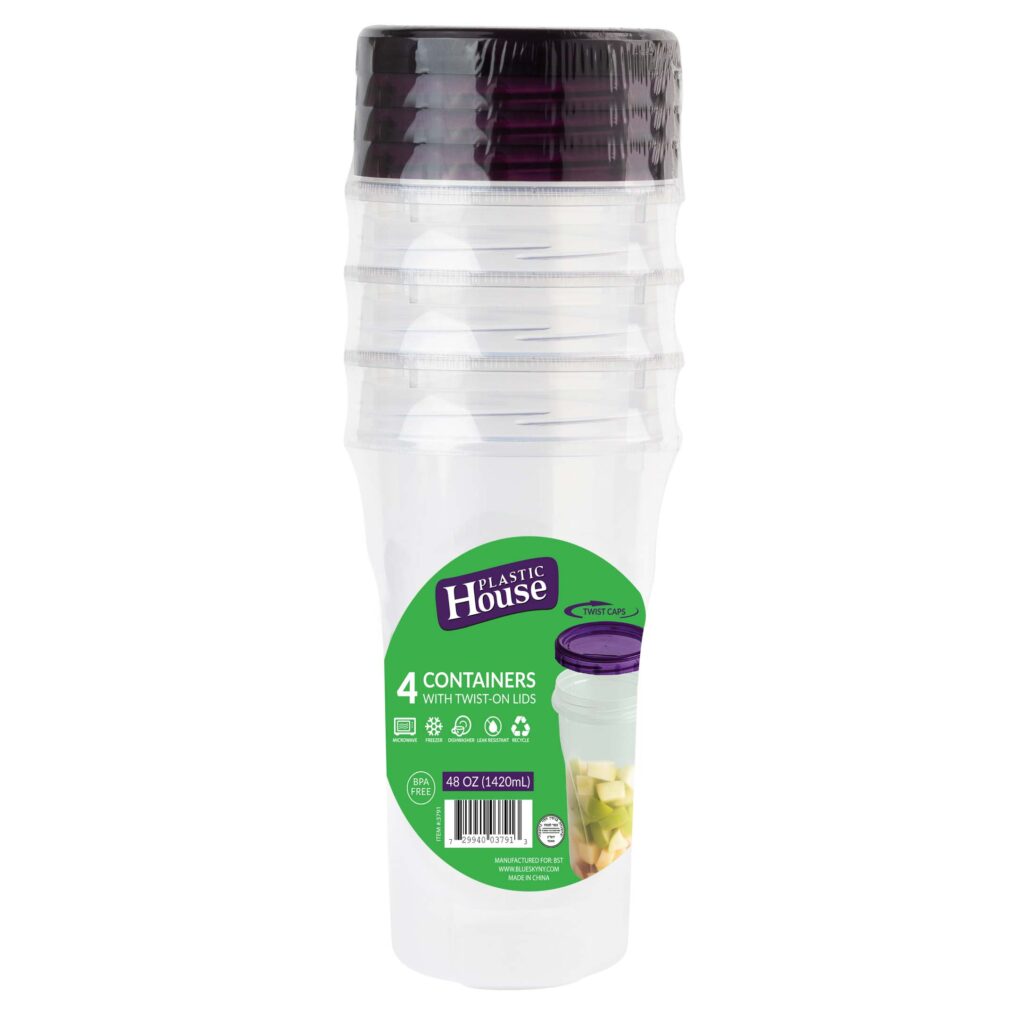 Twist-Cap Container 48oz Purple (4 count)