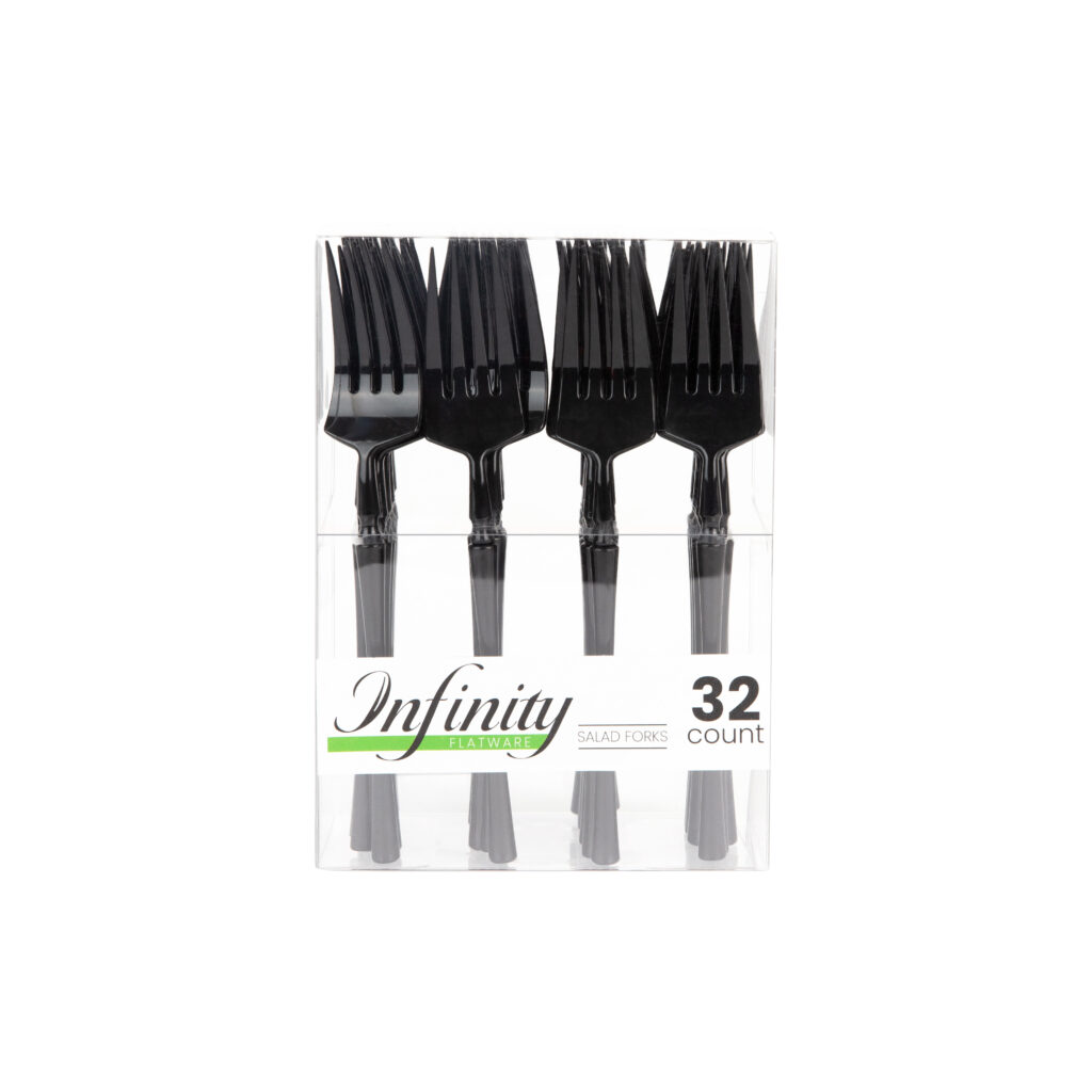 Infinity Flatware Black Salad Forks (32 Count)