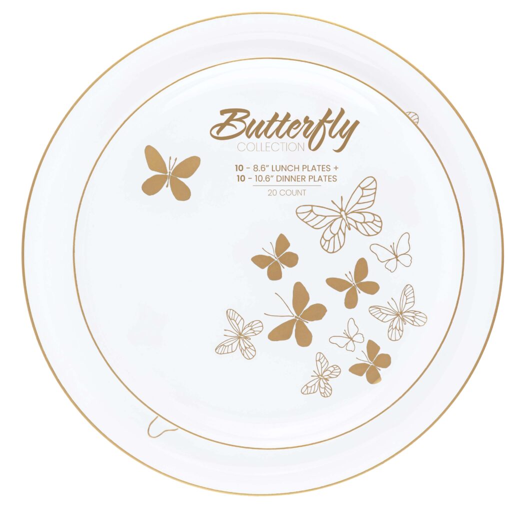 Butterfly Collection Combo 8.6" & 10.6" Plates (20 Count)