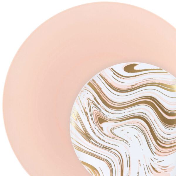 Curve Dinnerware White/Gold/Pink