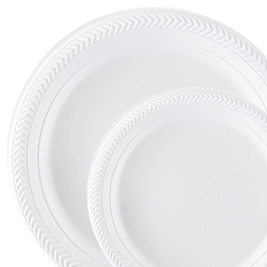 Cuisine Plastic Plates White - Blue Sky Trading