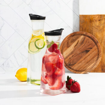 Alternative view of Square Pitcher With Black Lid 34oz