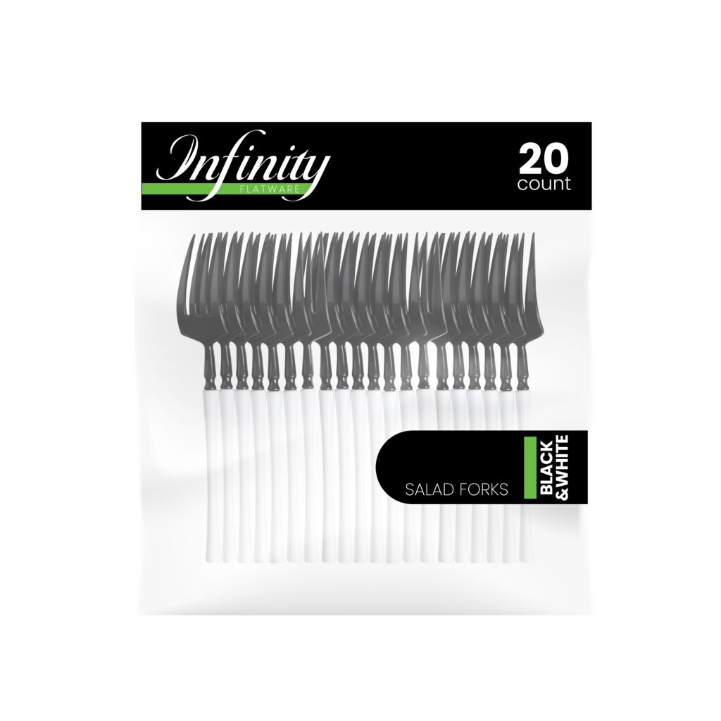 Infinity Flatware Black/White Salad Fork (20 Count)