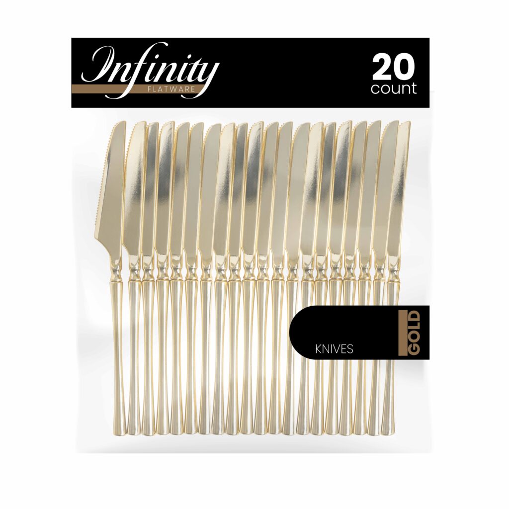 Infinity Flatware Gold Knives (20 Count)